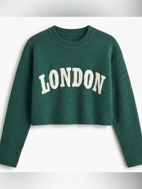 NOBO Teal Knit Sweater with Contrast Stitching